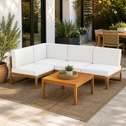 Durable 4-Seater Outdoor Sofa Set with Coffee Table
