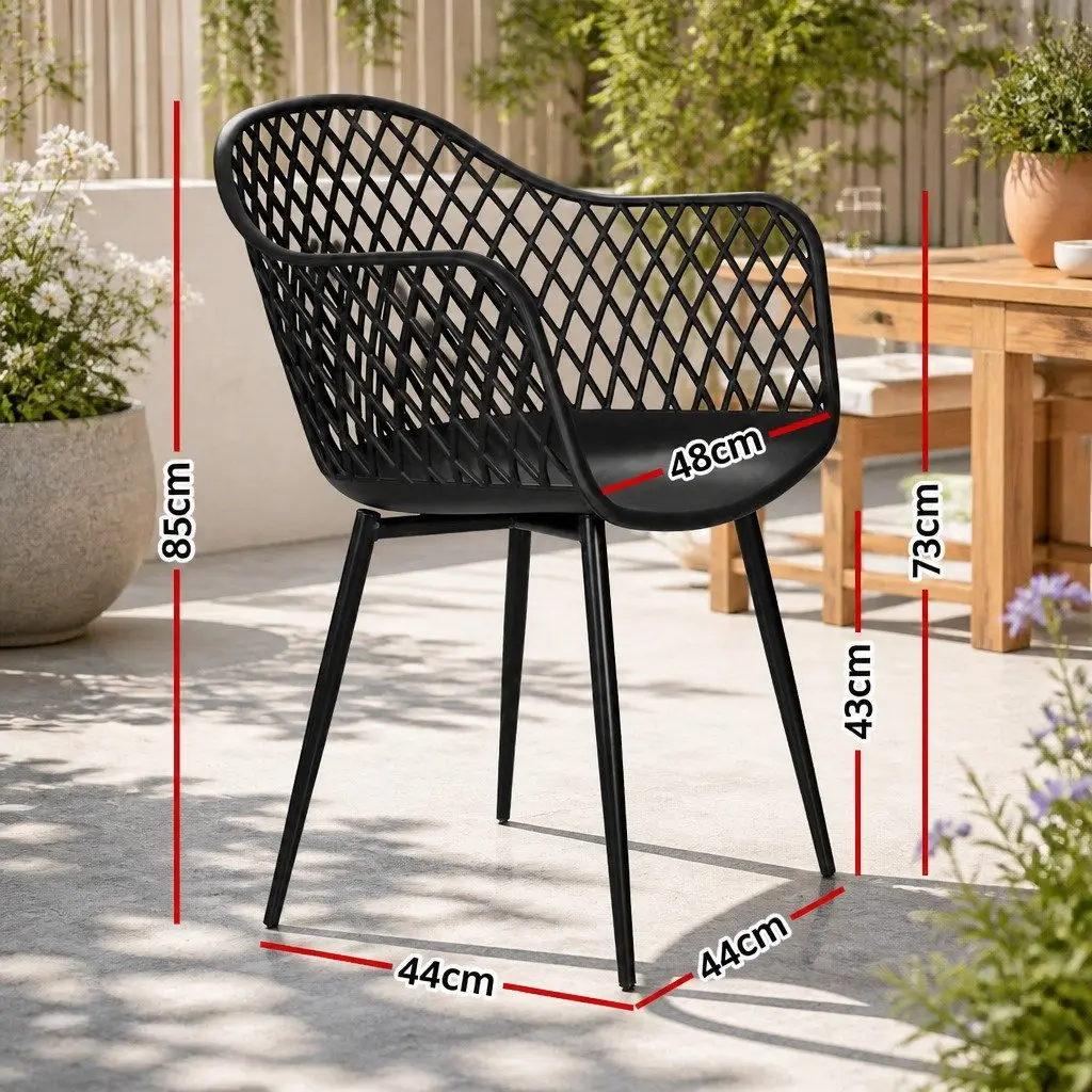 Outdoor Chairs Polypropylene Black 4 Piece
