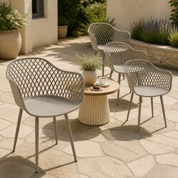 4PC Outdoor Dining Chairs Modern Coffee Patio Furniture