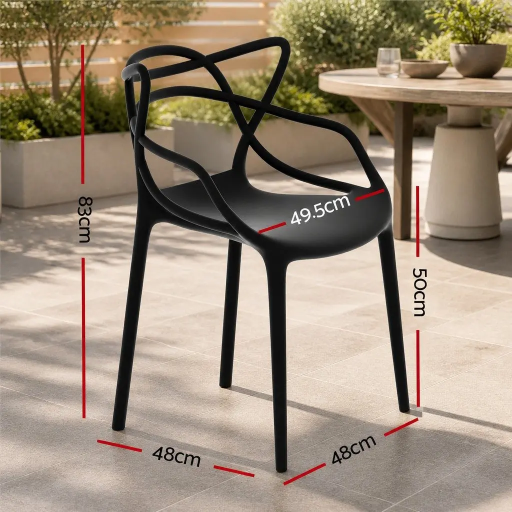 Stackable Outdoor Dining Chairs 4PC Portable Patio Furniture Garden Modern
