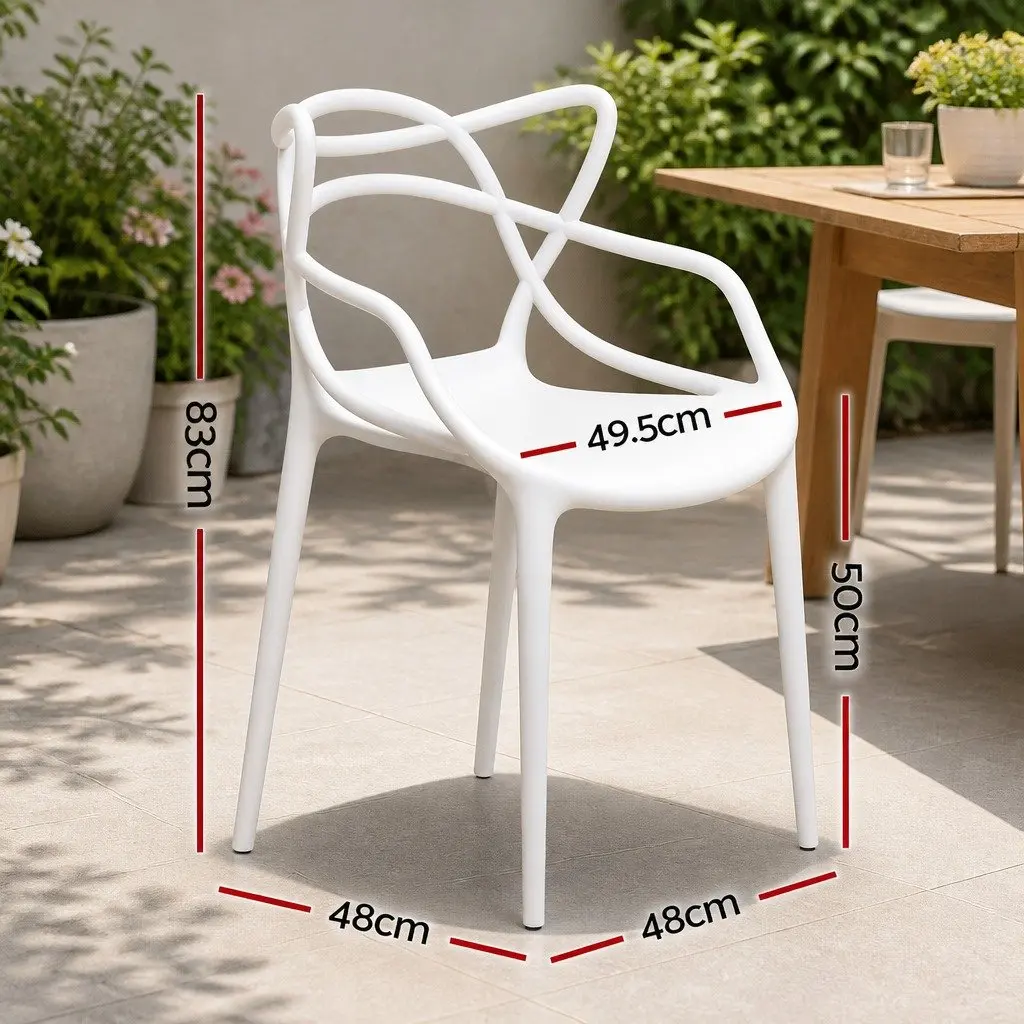 Stackable Outdoor Dining Chairs Set of 4