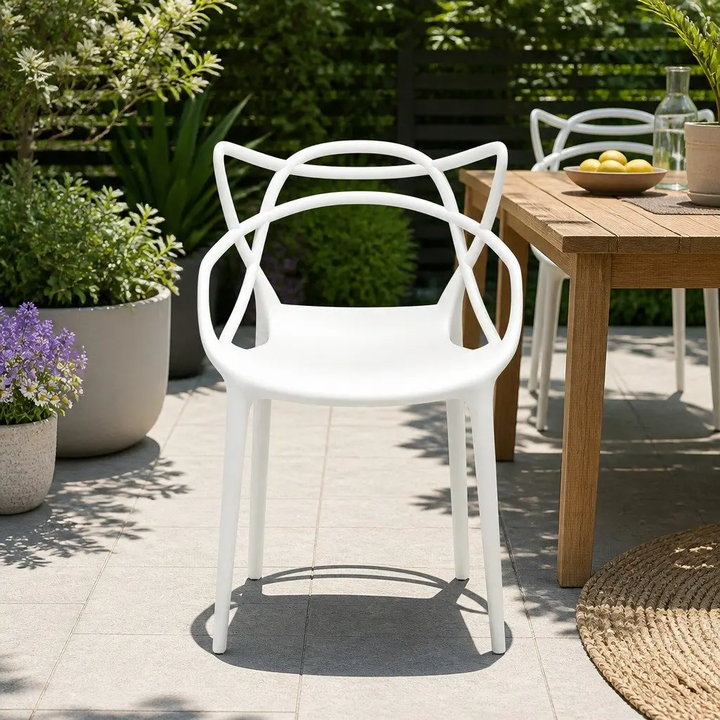 Stackable Outdoor Dining Chairs Set of 4