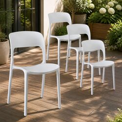 4-Piece White Patio Dining Chairs for Outdoor Spaces