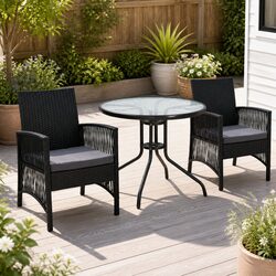 High-Quality 3 Piece Outdoor Bistro Set with Cushions