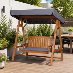 Sturdy Two-Seater Swing Chair with Canopy for Outdoor Relaxation