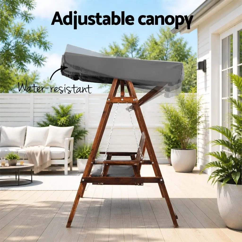 3 Seater Swing Chair with Adjustable Canopy