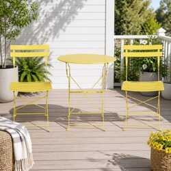 Yellow 3 Piece Bistro Set for Outdoor Living