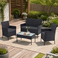 Durable 4 Seater Outdoor Sofa Set with Storage Cover