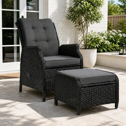 Premium Wicker Recliner Chair with Adjustable Backrest
