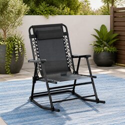 Heavy-Duty Folding Rocking Chair for Outdoor Relaxation