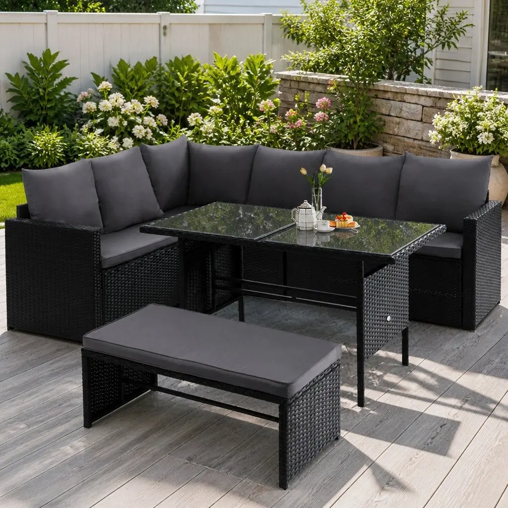 9-Seater Outdoor Sofa Dining Set with Table