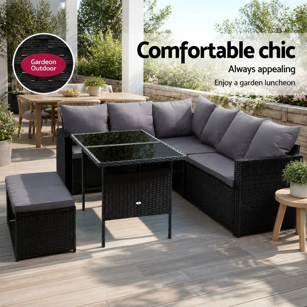 9-Seater Outdoor Sofa Dining Set with Table