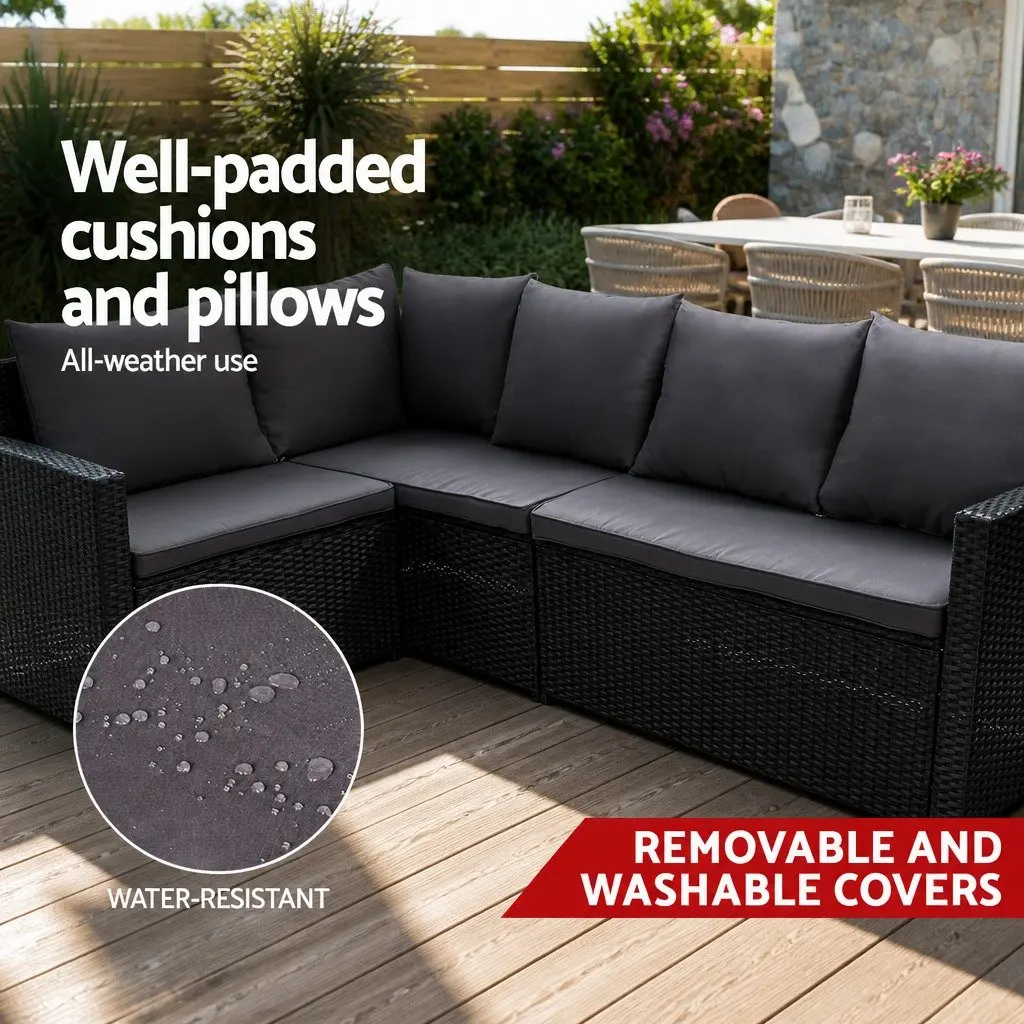 9-Seater Outdoor Sofa Dining Set with Table
