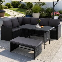 Premium 8-Seater Outdoor Sofa Dining Set with Table