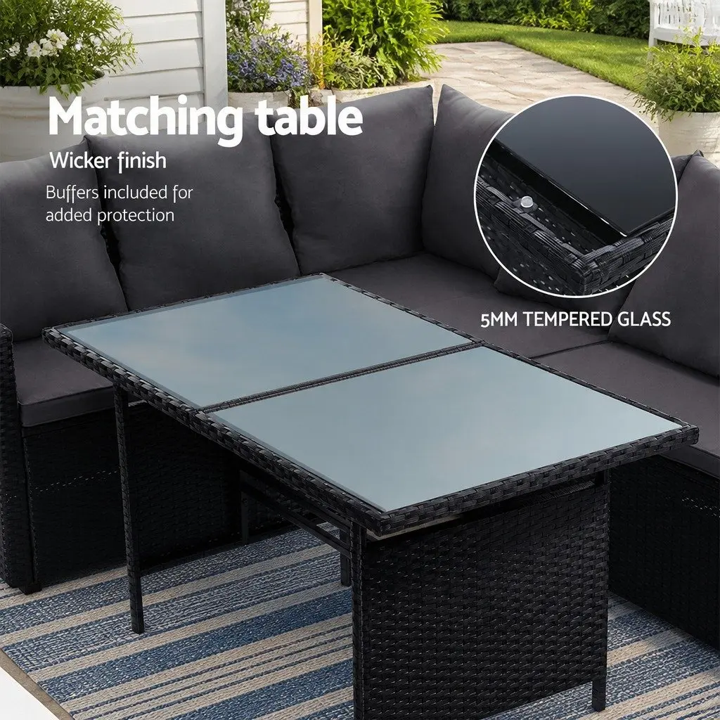 8-Seater Outdoor Sofa Dining Set with Table