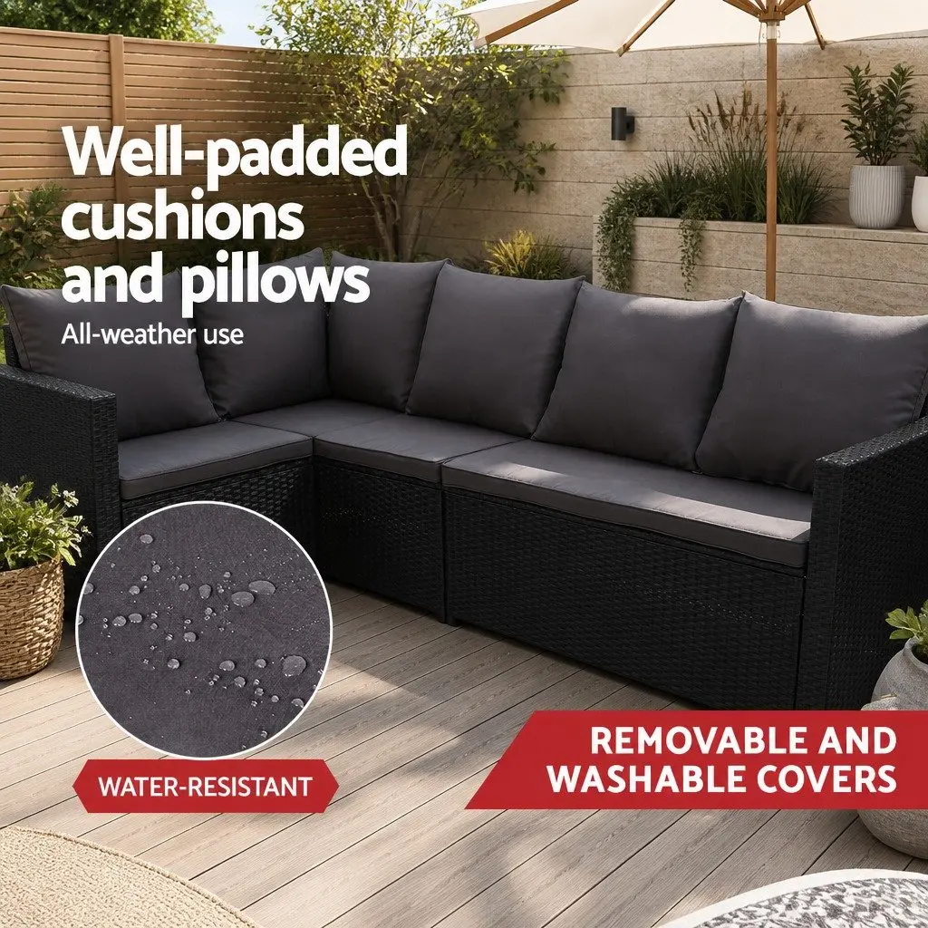 9-Seater Outdoor Sofa Dining Set with Cover