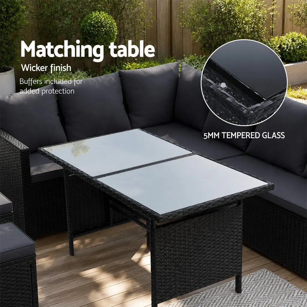 Outdoor Lounge Dining Setting 9 Seater Sofa Set