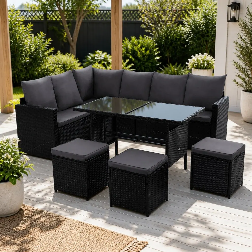 Outdoor Lounge Dining Setting 9 Seater Sofa Set