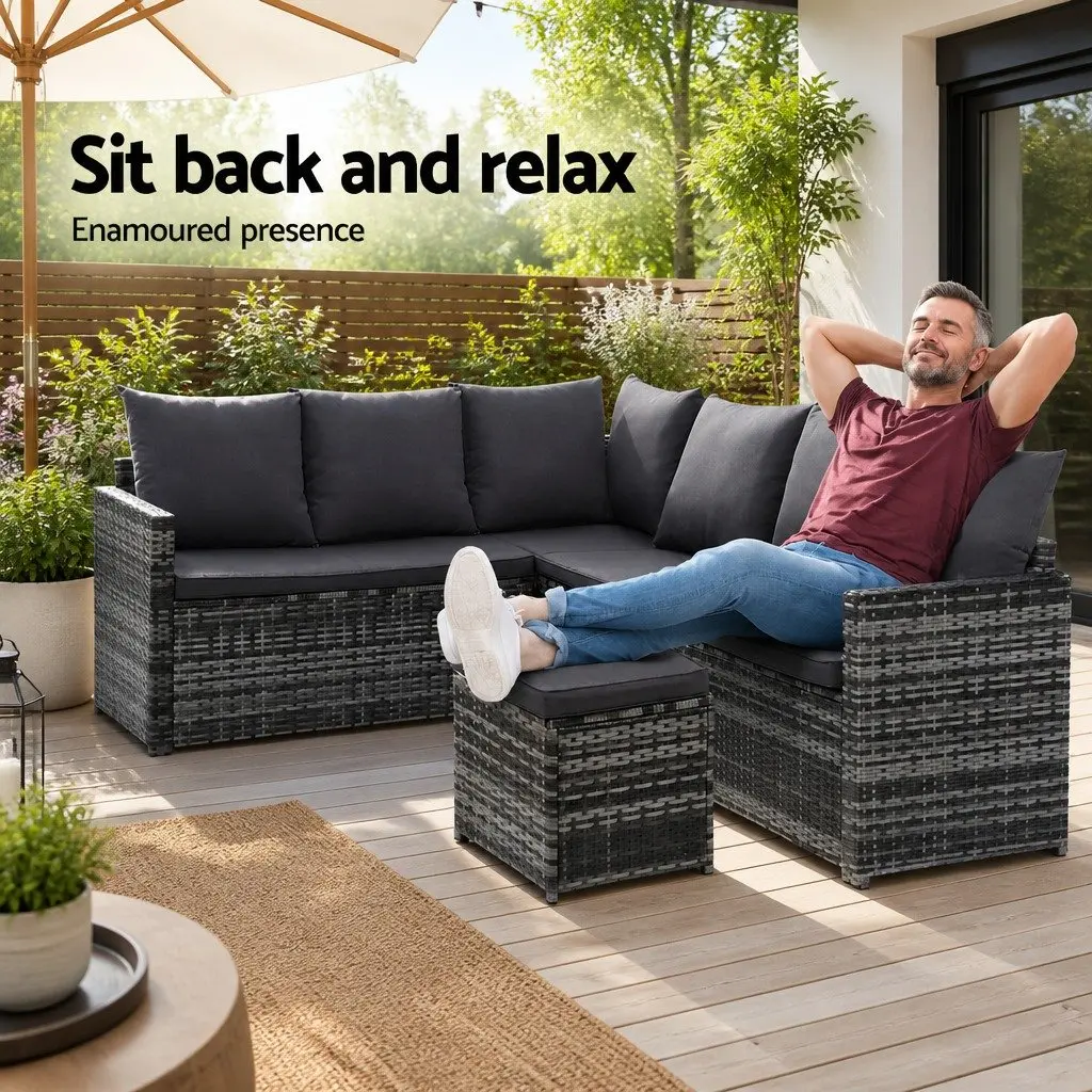 9-Seater Outdoor Wicker Dining Set with Table