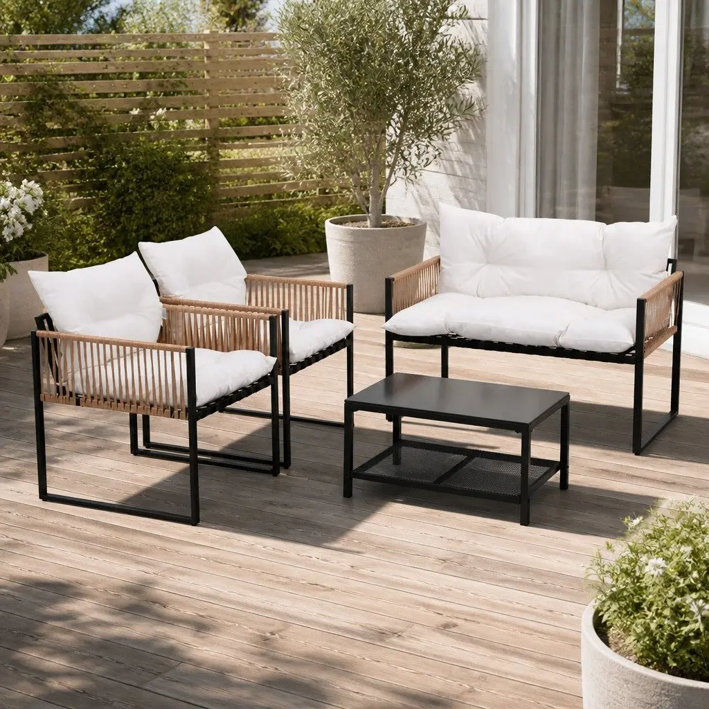 4-Piece Outdoor Lounge Set for Garden and Patio