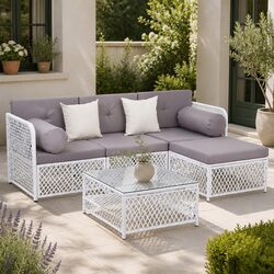 Stylish 5-Piece 4 Seater Outdoor Lounge Sofa Set