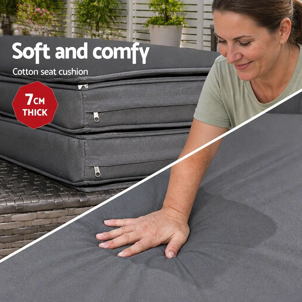 Grey Outdoor Day Bed Sun Lounge with Folding Canopy