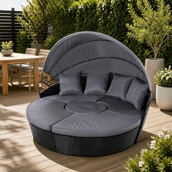 Premium Outdoor Day Bed Sun Lounge with Adjustable Canopy