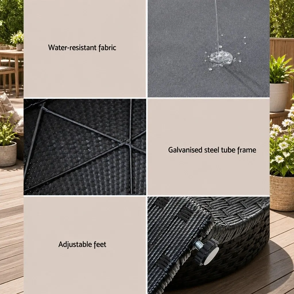 Outdoor Day Bed Sun Lounge with Adjustable Canopy