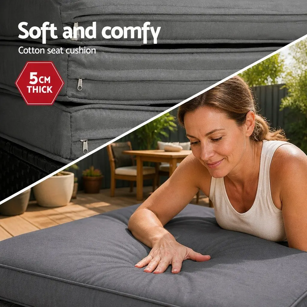 Outdoor Day Bed Sun Lounge with Adjustable Canopy