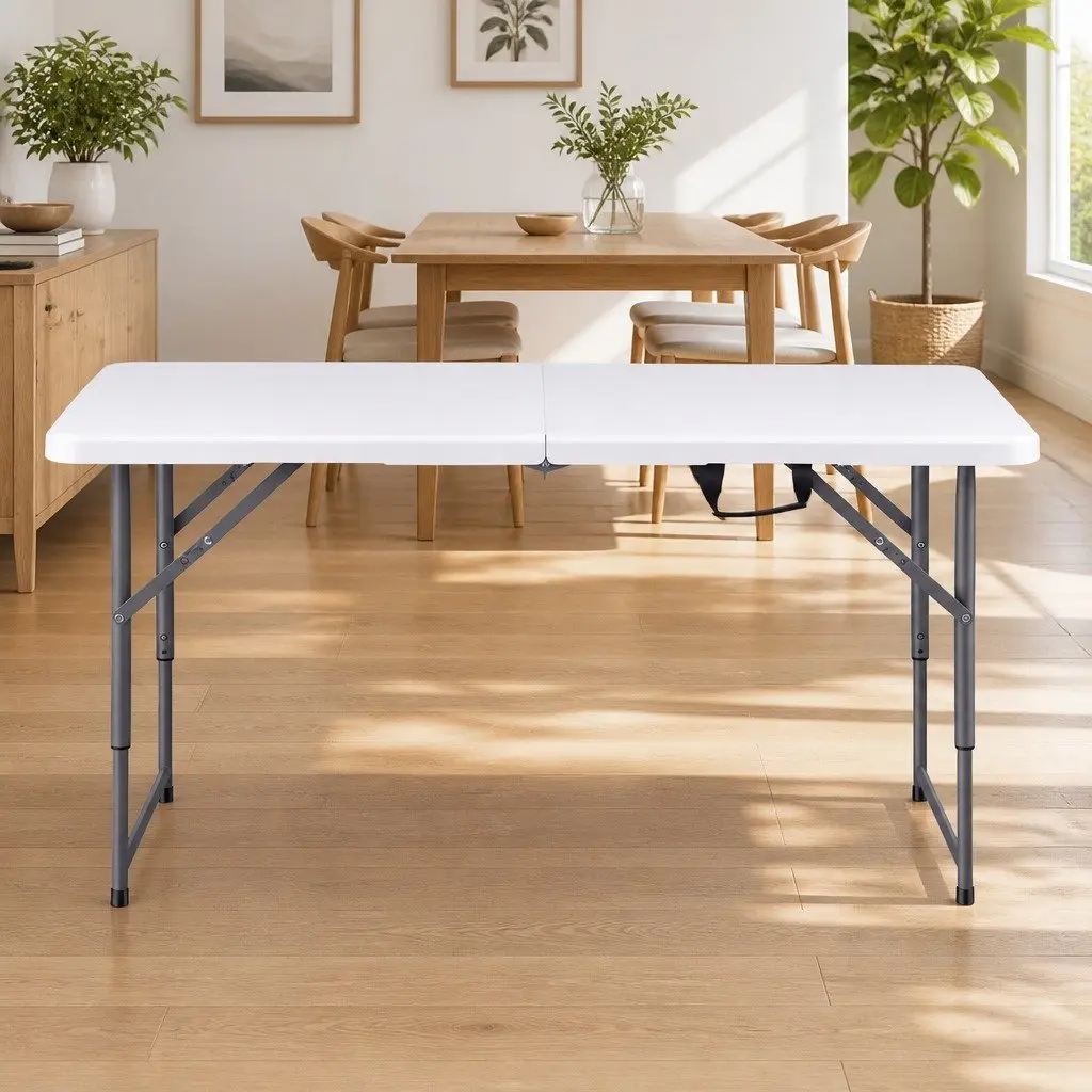 Portable Folding Table 123cm with Adjustable Height