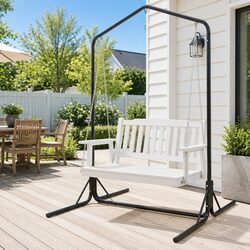 Durable 2-Seater Outdoor Swing Chair with Metal Stand