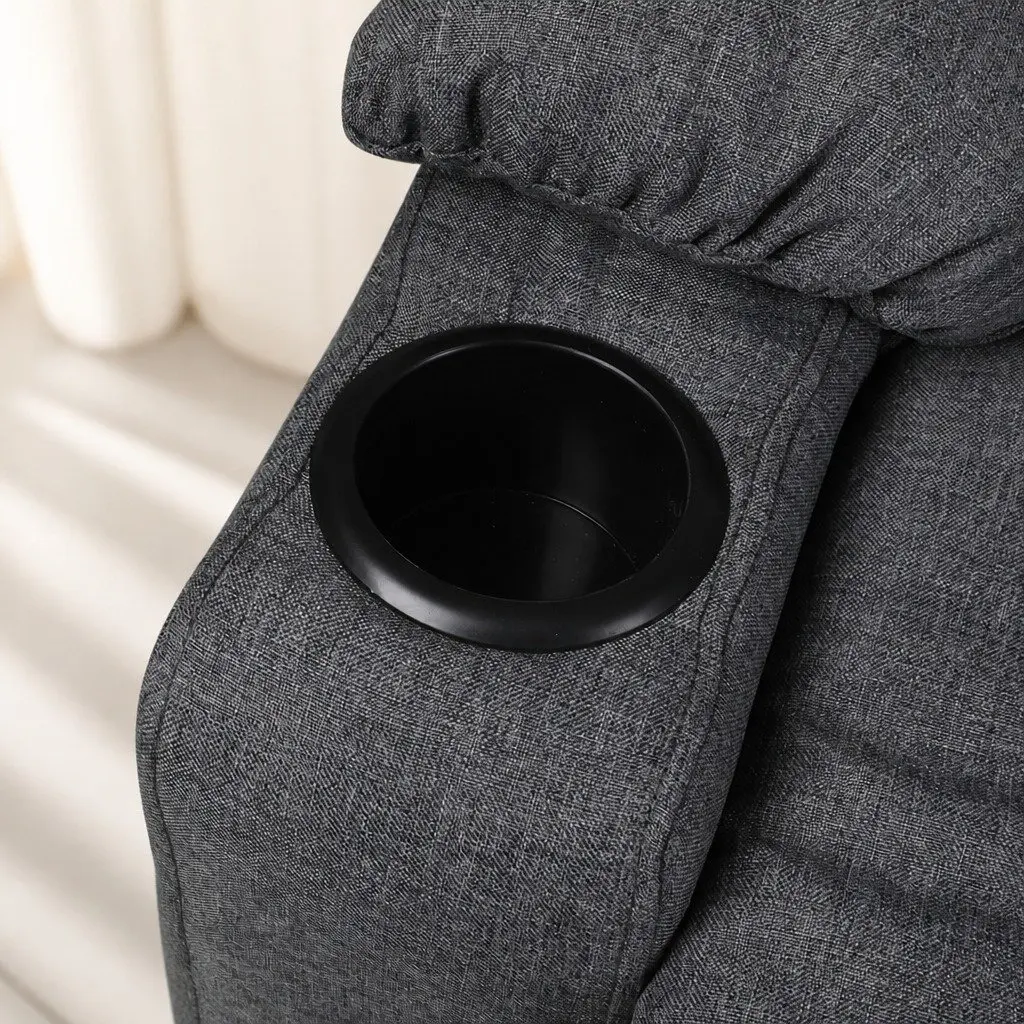 Electric Lift Recliner Chair Microfibre Grey Adjustable Size
