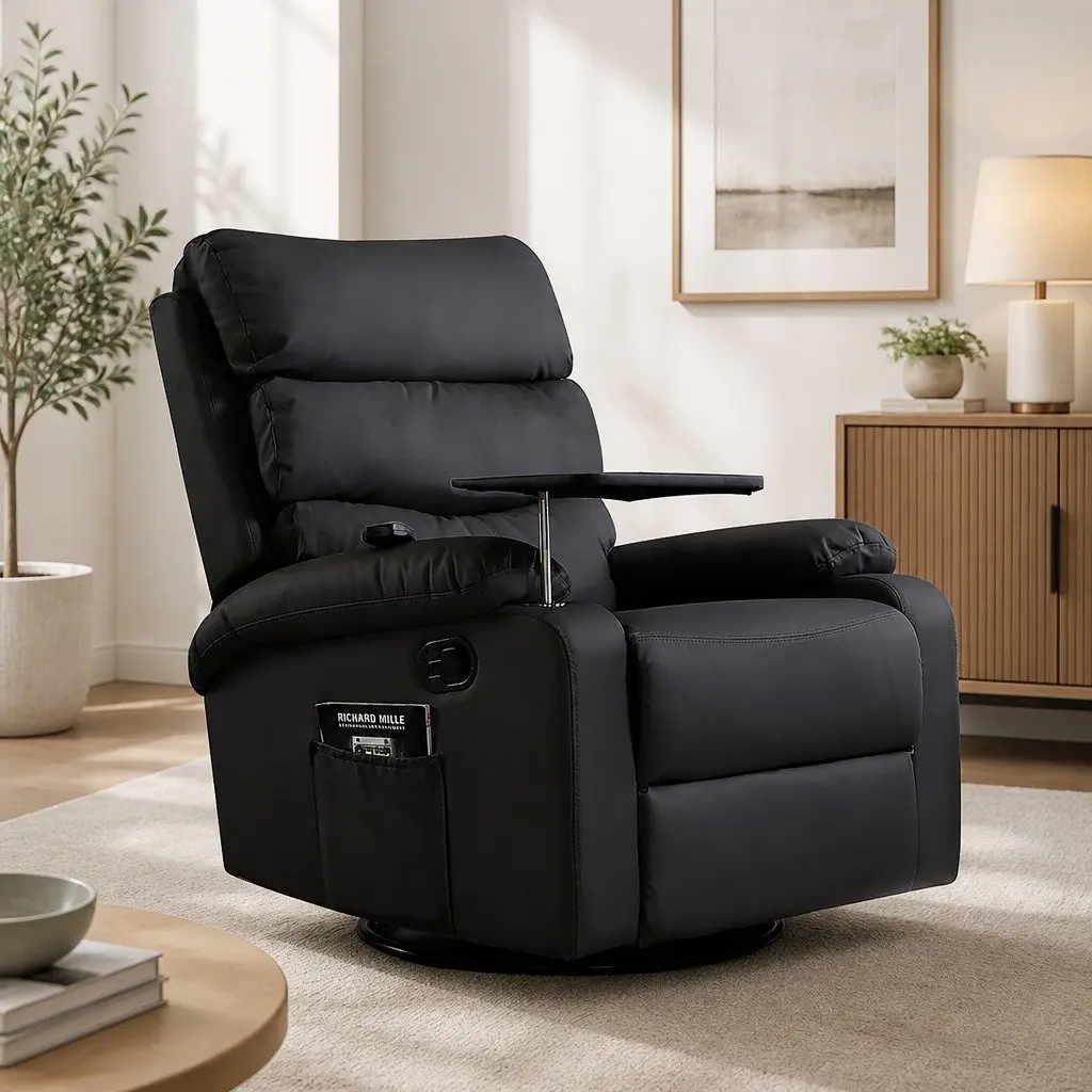 Heated Massage Recliner with 360° Swivel