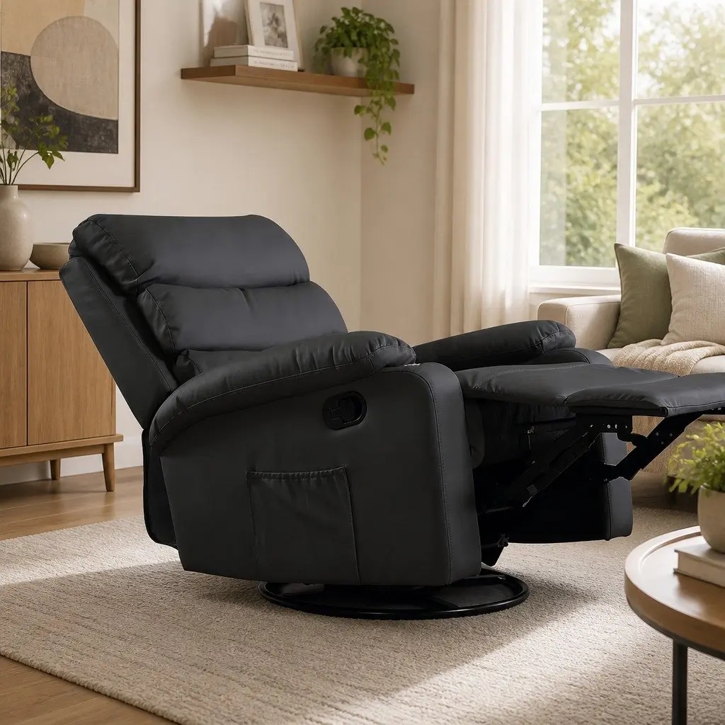 Heated Massage Recliner with 360° Swivel
