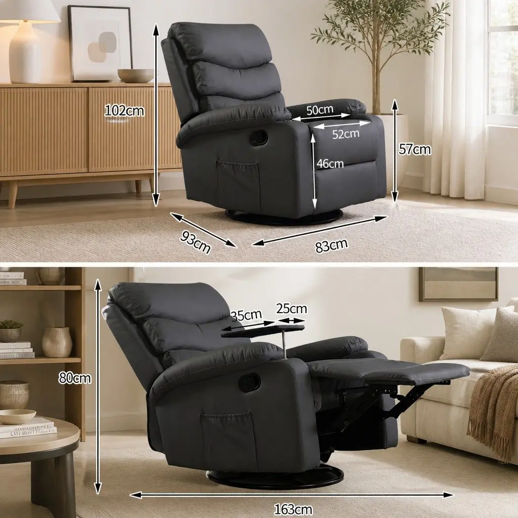 Heated Massage Recliner with 360° Swivel