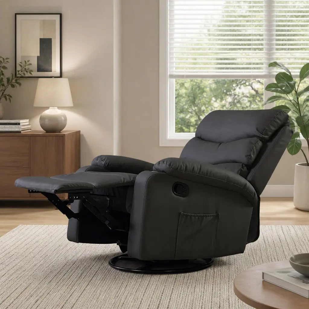 Heated Massage Recliner with 360° Swivel