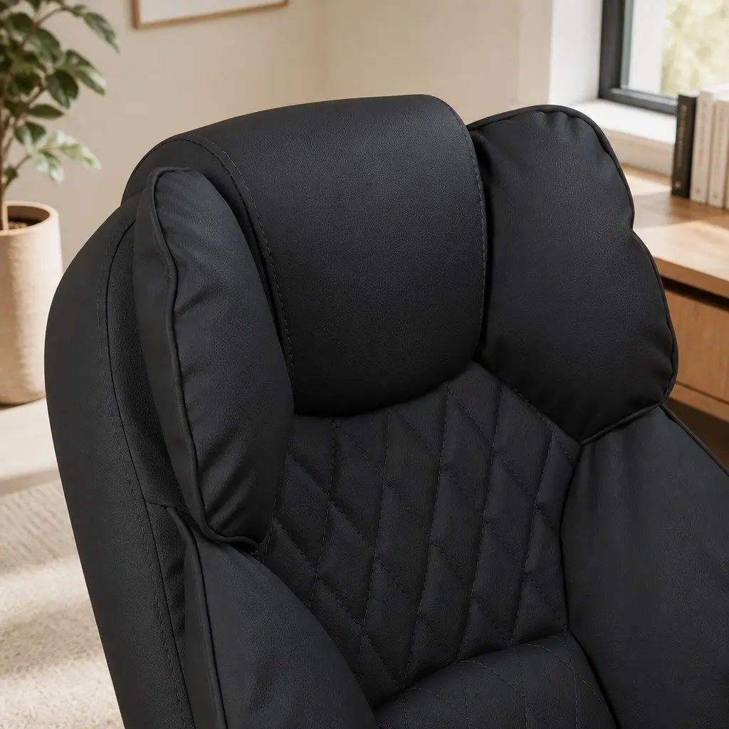Gaming Chair Office Computer Black Tilting Reclining Executive Seat Wheels