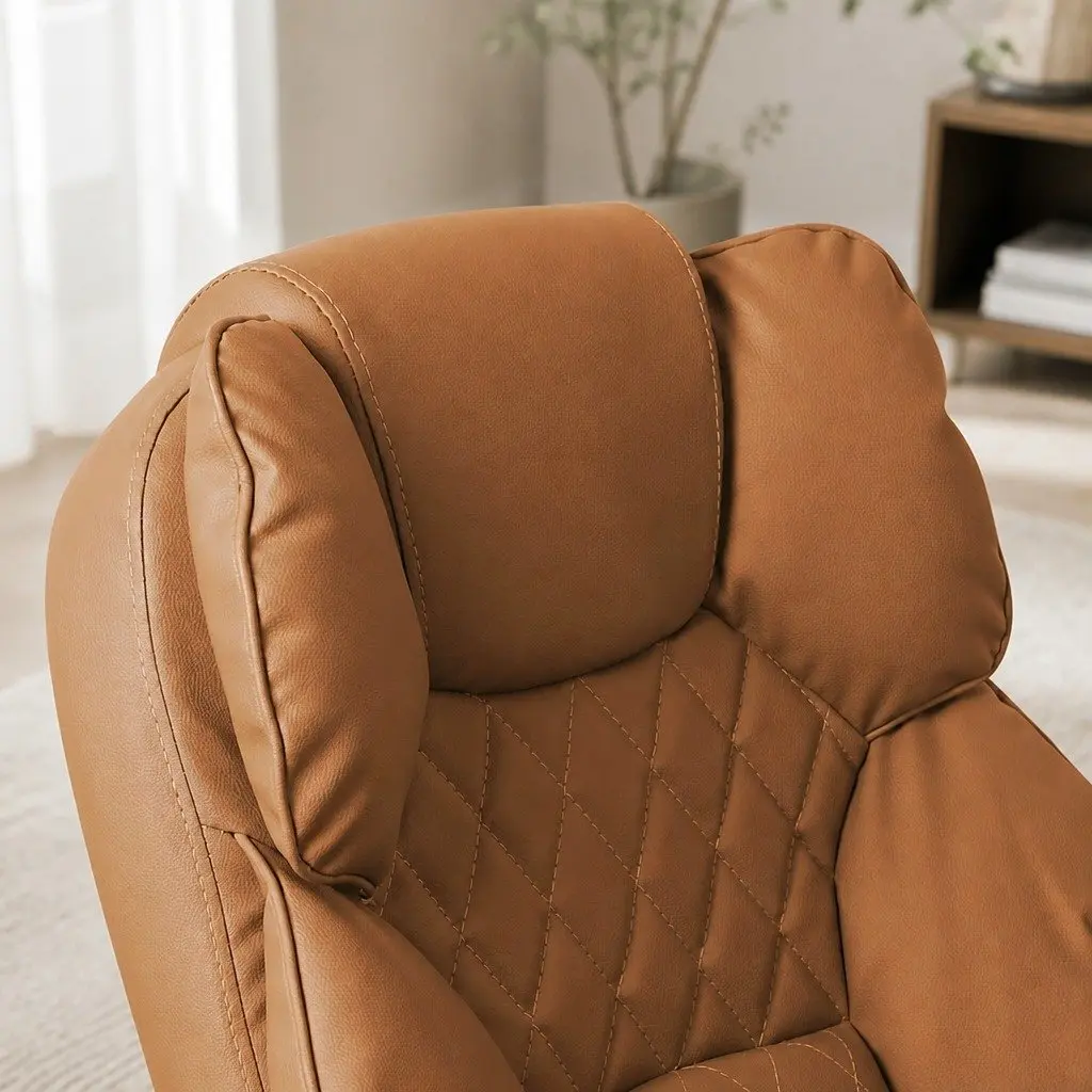 Gaming Chair PU Leather Adjustable Reclining Brown