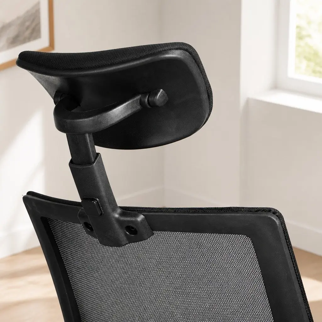Office Chair Mesh Ergonomic Adjustable Height Black