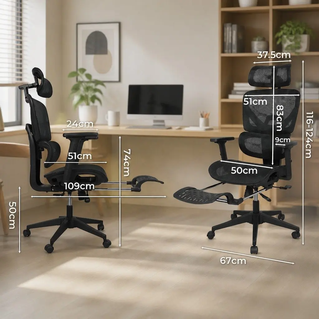 Mesh Executive Office Chair with Footrest