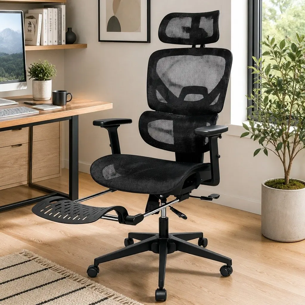 Mesh Executive Office Chair with Footrest