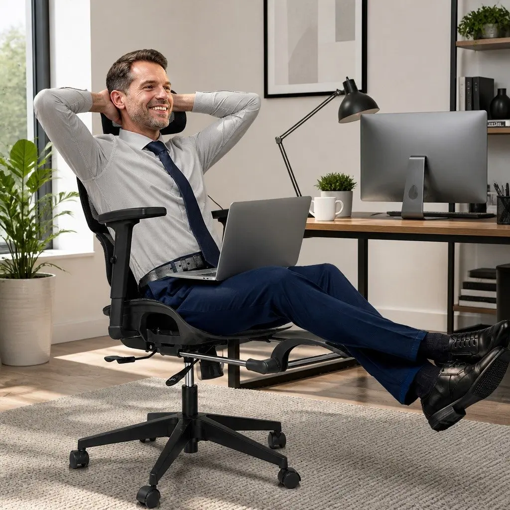 Mesh Executive Office Chair with Footrest