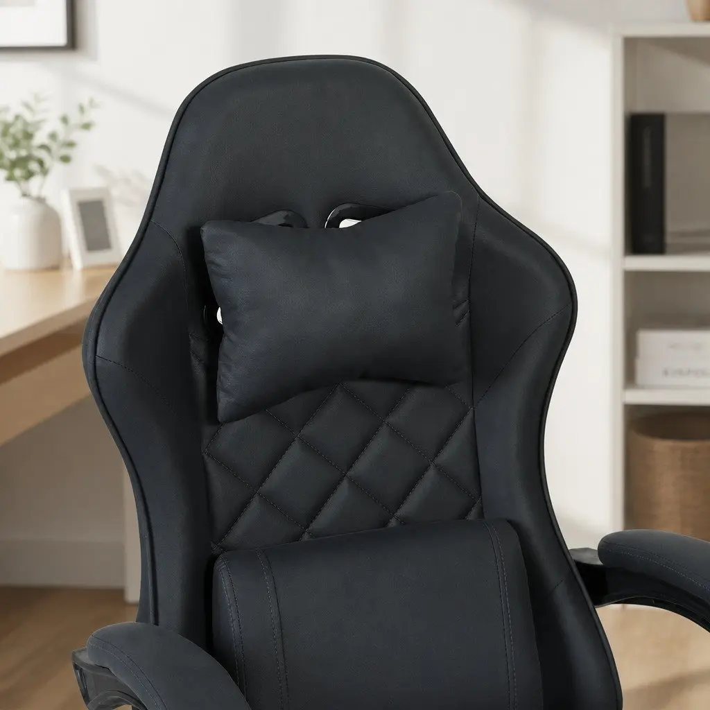 Office Chair Suede-like Fabric High Back Ergonomic Deep Grey