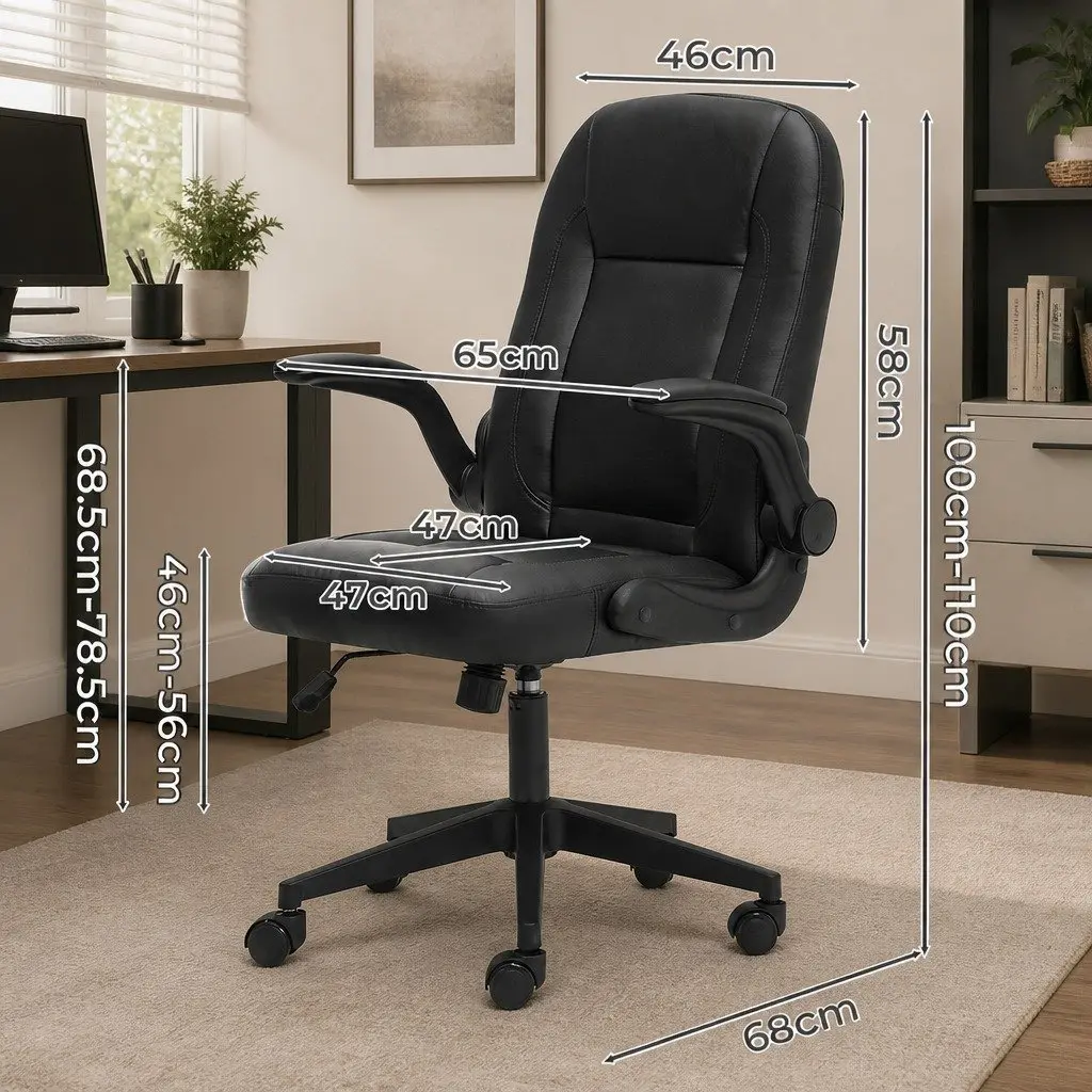 Executive Office Chair Ergonomic High Back Swivel Work Seat Adjustable PU