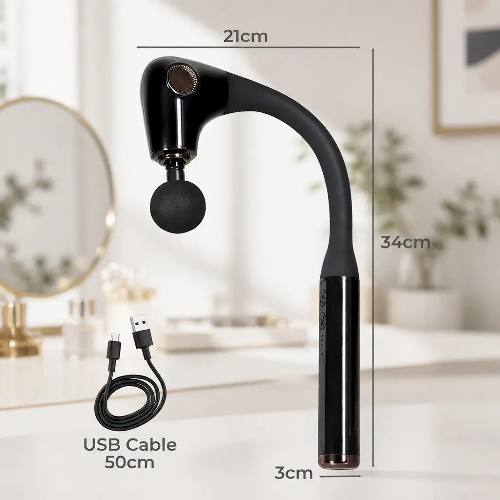 Deep Tissue Percussion Massage Gun with Extended Handle