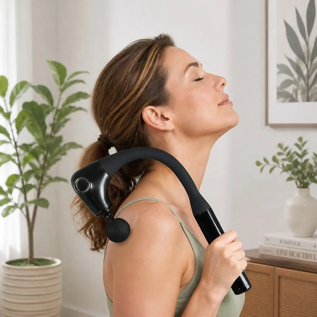 Deep Tissue Percussion Massage Gun with Extended Handle