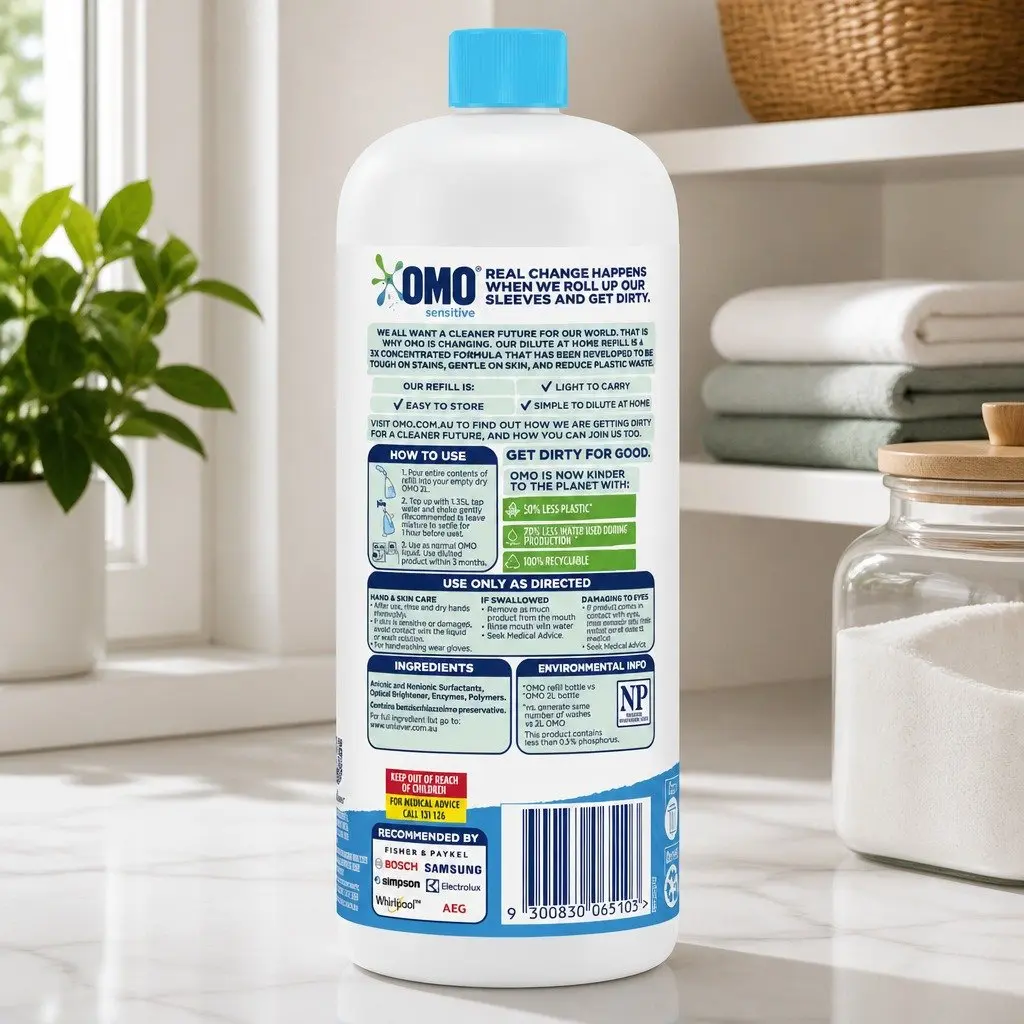 Sensitive Laundry Liquid Refill 665mL x4 Dilute at Home Concentrate Gentle Skin
