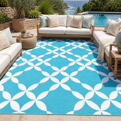 Reversible Outdoor Area Rug with Non-Slip Backing