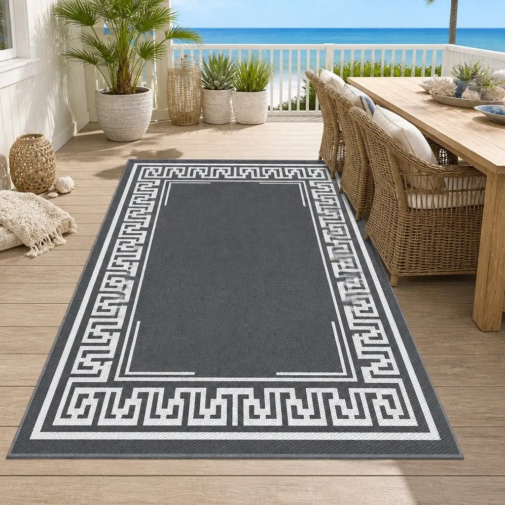 Large Reversible Outdoor Rug 274x366cm for Patios