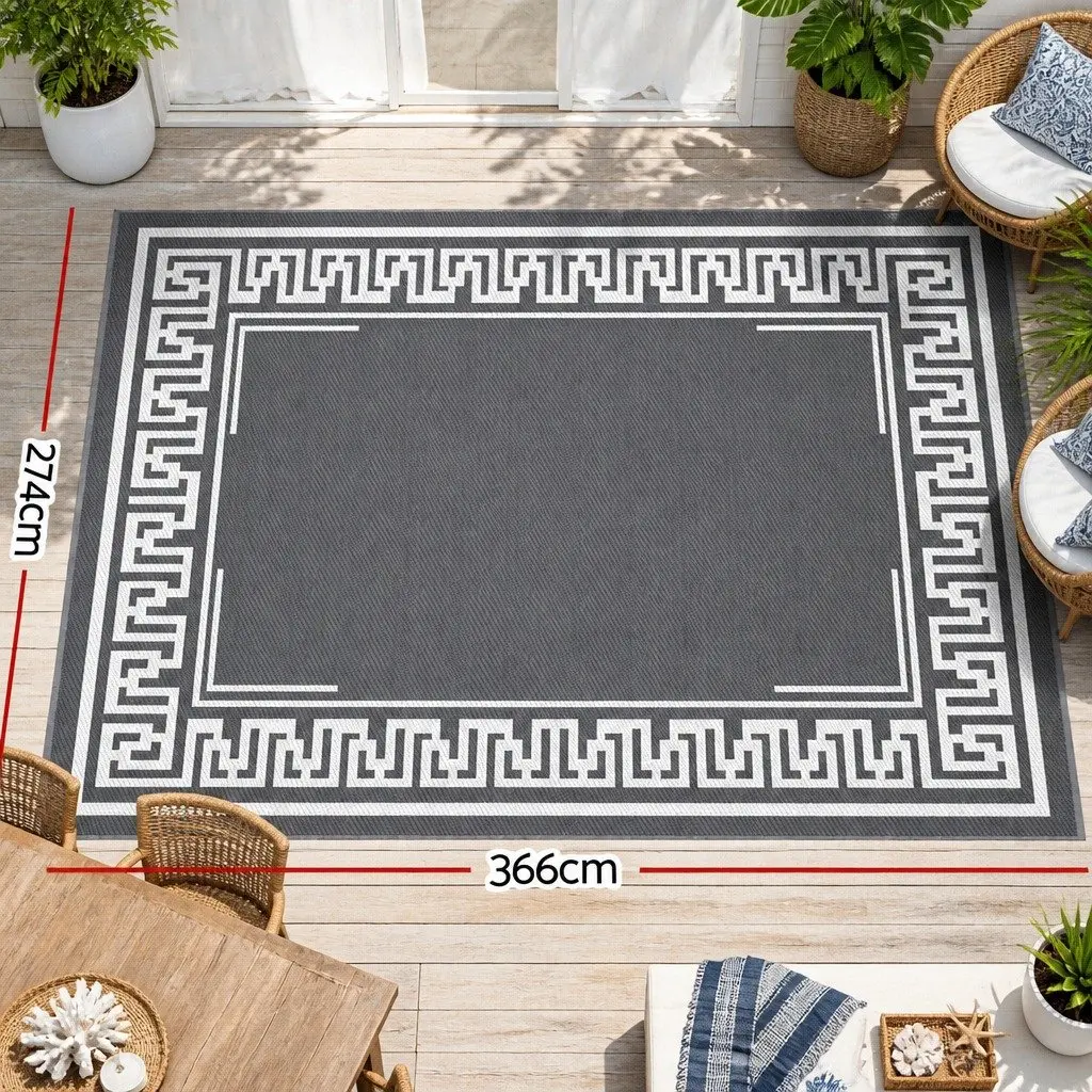 Large Reversible Outdoor Rug 274x366cm for Patios